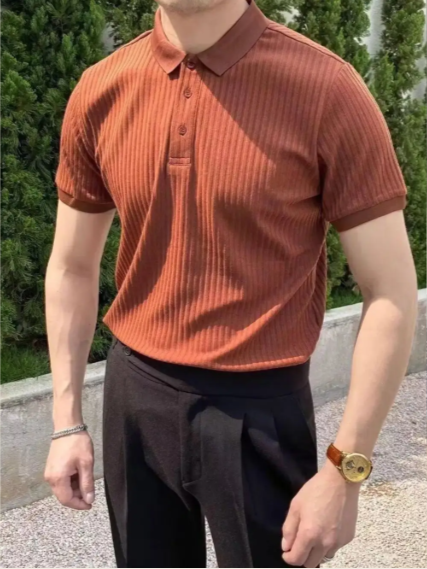 Men’s Textured Slim Fit Polo