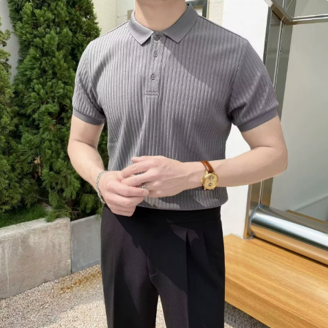 Men’s Textured Slim Fit Polo
