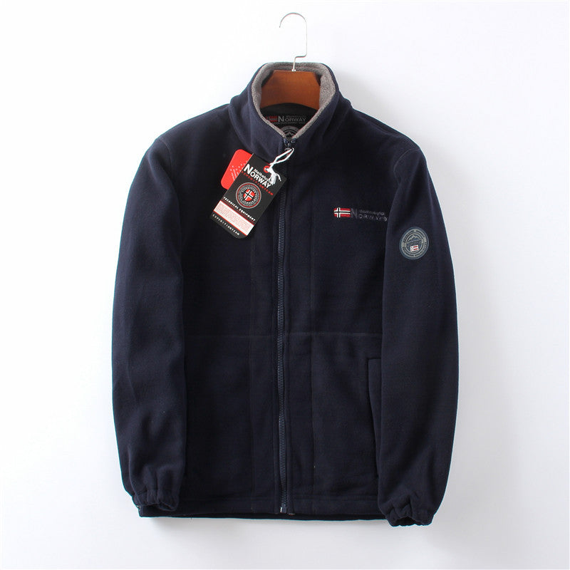 LAST DAY PROMOTION - 50%OFF🔥 Unisex Full Zip Stand Collar Reversible Fleece Coat